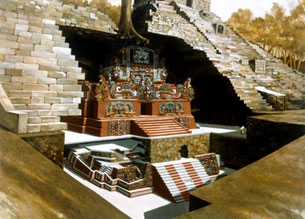 Cut-away view of The Rosalila Temple